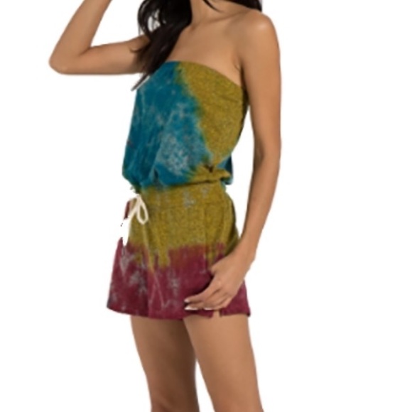 PHILANTROPHY Plum Strapless Multi Tie Dye Romper - Picture 2 of 10